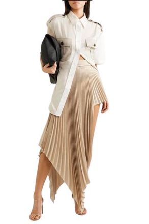 Peter Do College Safari Paneled Cotton-twill And Seersucker Shirt Size XXS