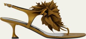 Proenza Schouler Tee Satin Flower Thong Sandals