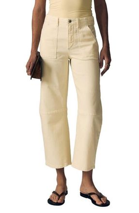 LE JEAN Utility Barrel Leg Jeans in Lemon Yellow at Nordstrom, Size 29Regular