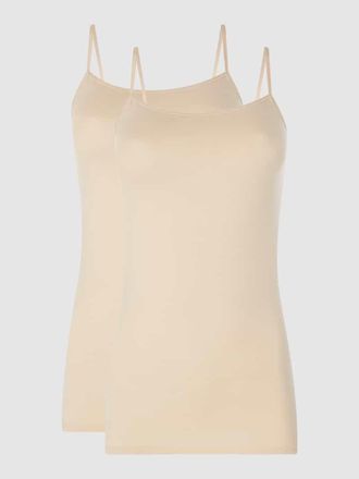 Schiesser Unterhemd mit Spaghettiträgern in Sand, Größe 36