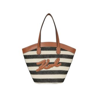 Karl Lagerfeld Tassen, Dames, Veelkleurig, ONE Size, Katoen, K/Signature Tulip Medium Tote