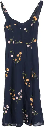 Reformation Fulton midi-jurk met bloemenprint in marineblauwe viscose