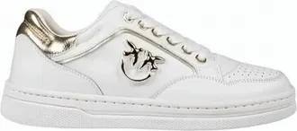Pinko White Gold Low Top Sneakers
