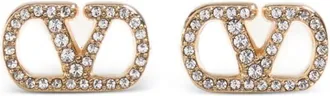 Valentino Garavani Golden VLogo Signature Stud Earrings