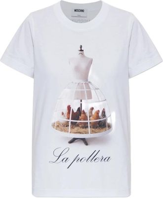 Moschino Teddybeer Print T-shirt - Dames - T-shirts - Veelkleurig - XS - Katoen - Tops