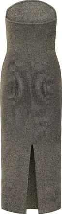 Khaite Womens Fitted Dress With Lurex Details Gold Polyamide