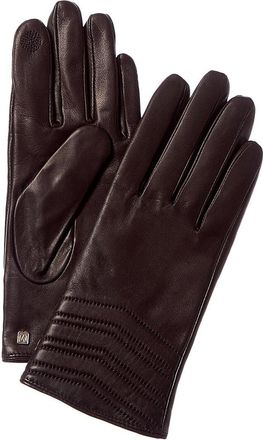 Bruno Magli Chevron Quilted Cashmere-Lined Leather Gloves