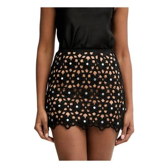 Michael Kors Minigonna in crochet floreale con specchietti - - Skirts - Donna - Nero - M