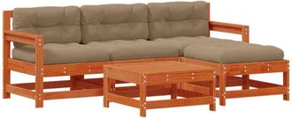 vidaXL Garden Lounge Set 5 pcs Wax Brown Solid Pine Wood vidaXL