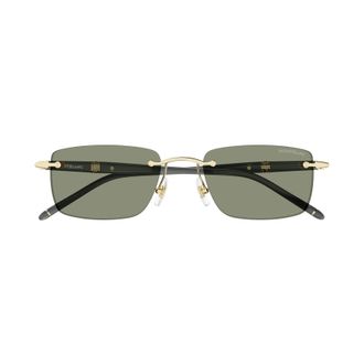 Montblanc Rimless Rectangular Sunglasses with Gold-tone Accents