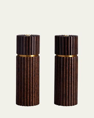 L'OBJET Ionic Salt & Pepper Mills, Smoked Oak