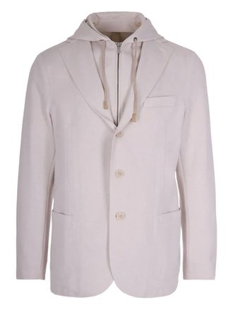 Eleventy hooded buttoned jacket - Neutrals