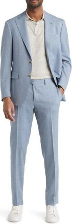 Canali Kei Trim Fit Wool Blend Suit in Light Blue at Nordstrom, Size 42 Us