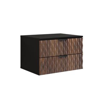 Petits Meubles Mueble bajo lavabo 60 cm encimera paneles laminados madera y negro