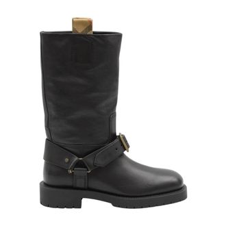 Burberry Leather Harness Boots - female - Burberry - High Boots - Black - 5 UK - Shoes