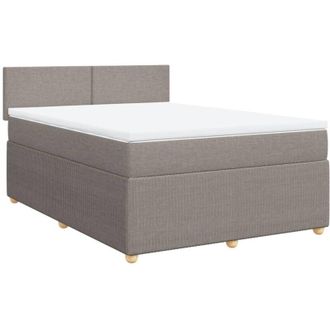 vidaXL Vidaxl - Cama Box Spring Con Colch&oacute;n Tela Gris Taupe 140x200 Cm