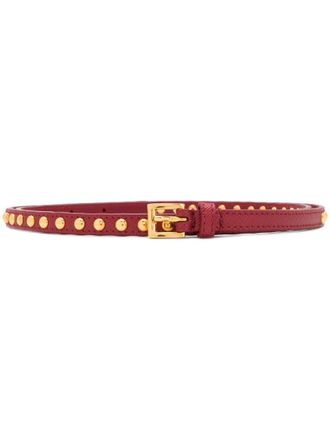 Prada Red Studded Buckle Belt