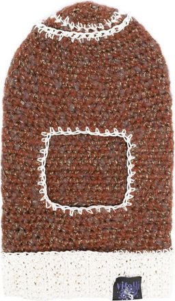 Vitelli contrast-stitch crochet-knit balaclava - men - Hemp/Recycled Cotton/Recycled Wool/Recycled Polyester/Recycled Hemp - One Size - Brown