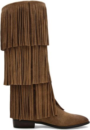 Steve Madden Womens Leather Spur Boot Browns - Taupe - Size UK 4