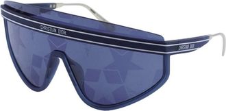Dior DIORCLUB M2U Silver Mirrored Blue Star Monogram Shield Ladies Sunglasses CD40079U 91X 00
