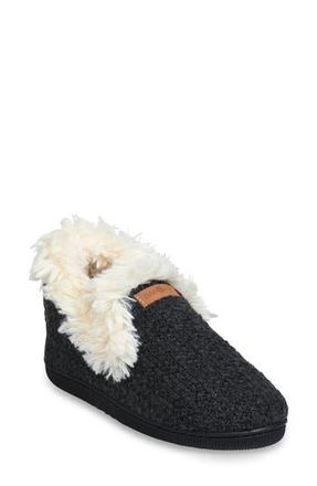 GaaHuu Knit & Faux Fur Slipper in Charcoal Grey at Nordstrom Rack, Size Medium