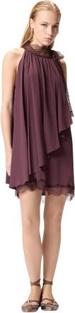 Pinko Mirtillo Abito Crepe de Chine - Dames - Korte kleedjes - Paars - S - Kleedjes