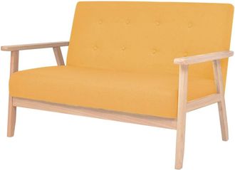 vidaXL Sof&aacute; De 2 Plazas De Tela Amarillo Vidaxl