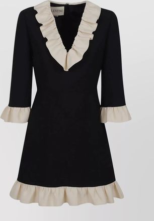 Valentino Garavani mini crepe couture dress with ruffled trim