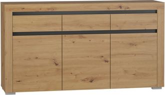 Petits Meubles Aparador 3 puertas 3 cajones con led laminados beige gris antracita
