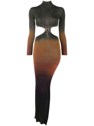Roberto Cavalli ombr&eacute;-effect asymmetric dress - Green