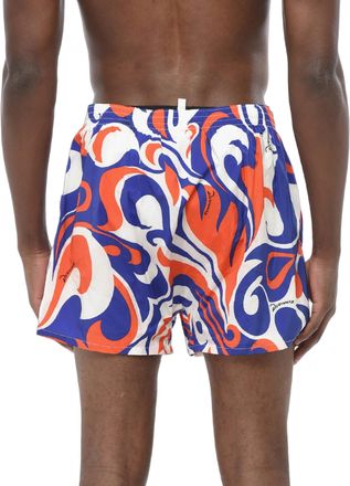 Dsquared2 Mens Logo Boxer Midi Swim Shorts Multiple Colors Clothing > Beachwear