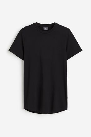 H&M Langes T-Shirt in Regular Fit - Schwarz