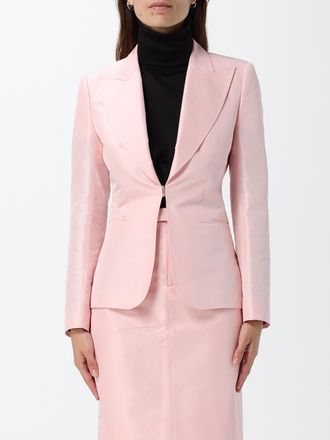 Gucci Blazer corto in seta monopetto con rever a lancia