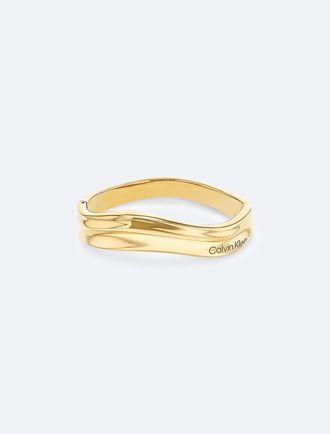 Calvin Klein Womens Organic Shape Bangle - Metallic - OS