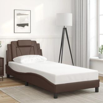 vidaXL Estructura De Cama Sin Colch&oacute;n Cuero Sint&eacute;tico Marr&oacute;n 80x200 Cm Vidaxl