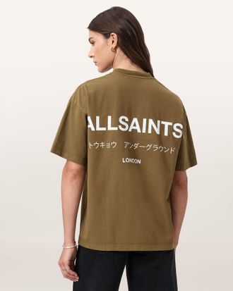 AllSaints Cotton Underground Etta Oversized T-Shirt, Size: M