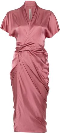 Rick Owens wrap maxi dress - women - Acetate/Viscose - 44 - Pink