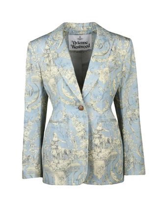 Vivienne Westwood Light Blue Cotton Shawl Blazer