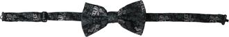 Dolce & Gabbana Mens Floral Pattern Bow Tie Pretied - Black Silk - One Size