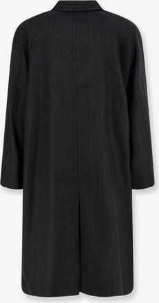 Hev&ograve; Mens Coat Baia Del Monaco Grey Virgin Sheeps Wool Sheeps