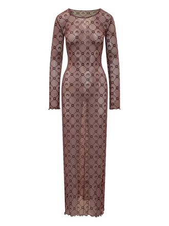 Marine Serre Abito lungo con monogramma - Viola