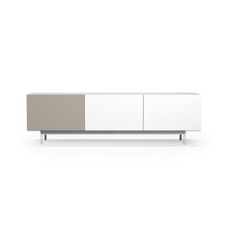 HERDASA Mueble Tv, Colecci&oacute;n Printed, En Melamina Con 3 Puertas. Blanco-arena
