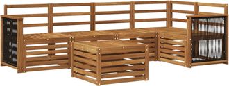 vidaXL Conjunto De Sof&aacute;s De Exterior 6 Uds. Natural Vidaxl