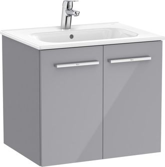 Roca Roca - Pack Unik Mueble Base Con Puertas + Lavabo Victoria Color: Gris Brillante
