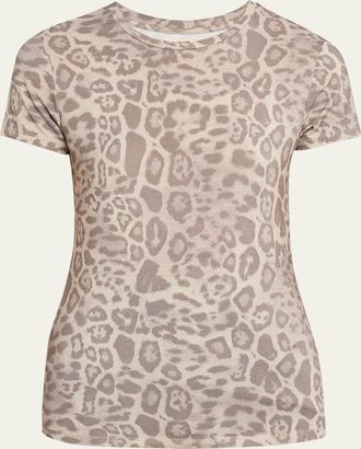 L'agence Ressi Short-Sleeve Leopard Tee