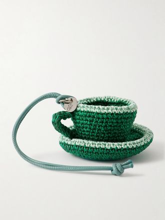 J.W.Anderson Charm Per Borsa In Crochet Con Finiture In Pelle Teacup - Verde