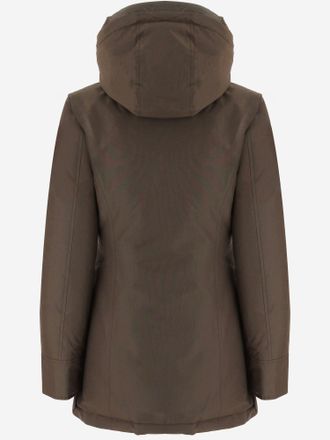 Woolrich Hooded Cotton Blend Jacket - Brown