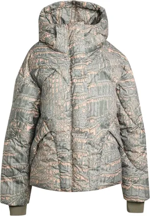 adidas (WMNS) adidas x Stella McCartney Mid Length Padded Winter Jacket Printed Soft Powder Willow Grey Legacy Green JX6787