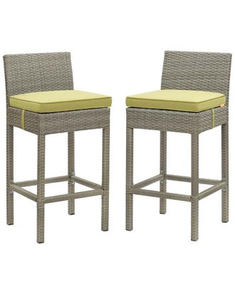 ModWay Discontinued Modway Outdoor Conduit Bar Stool Outdoor Patio Wicker Rattan Set Of 2