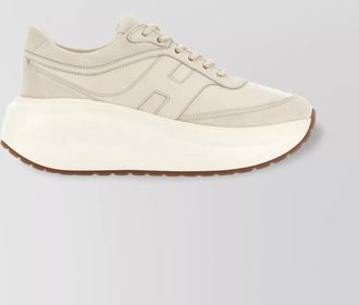 Hogan leather sneakers with contrast platform sole